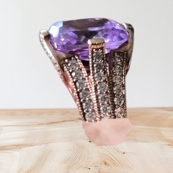 Vanna K For Bella Luce 18k Rose Gold Over S/S 10.76ctw Lavendar/ White Diam Sim - Picture 9 of 9